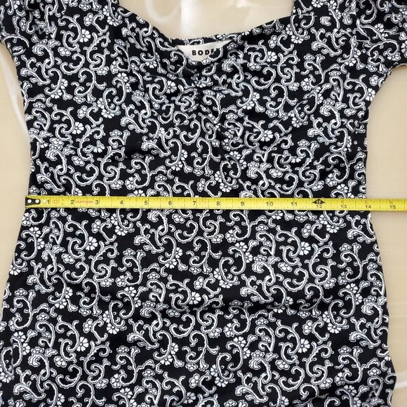 Boden Sweetheart Jersey Dark Floral Babydoll Mini Women's Dress Size 6 - Picture 7 of 13